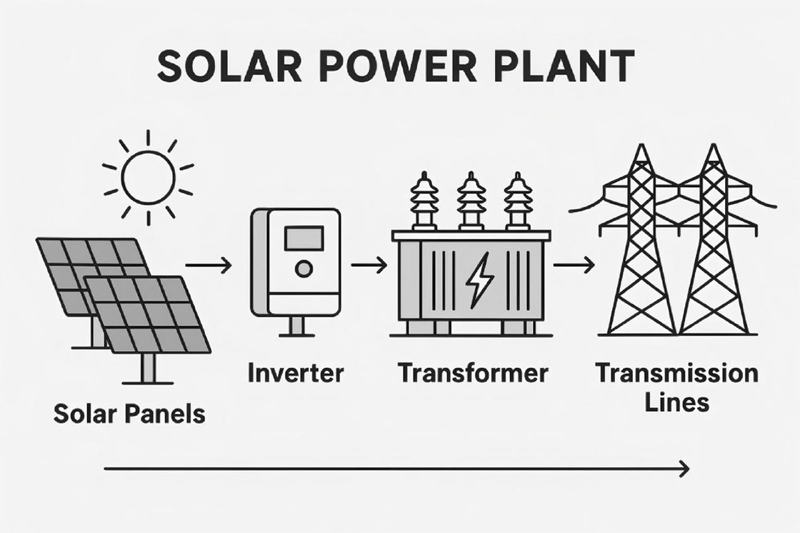 3-phase oil immersed type step up transformer for solar plants